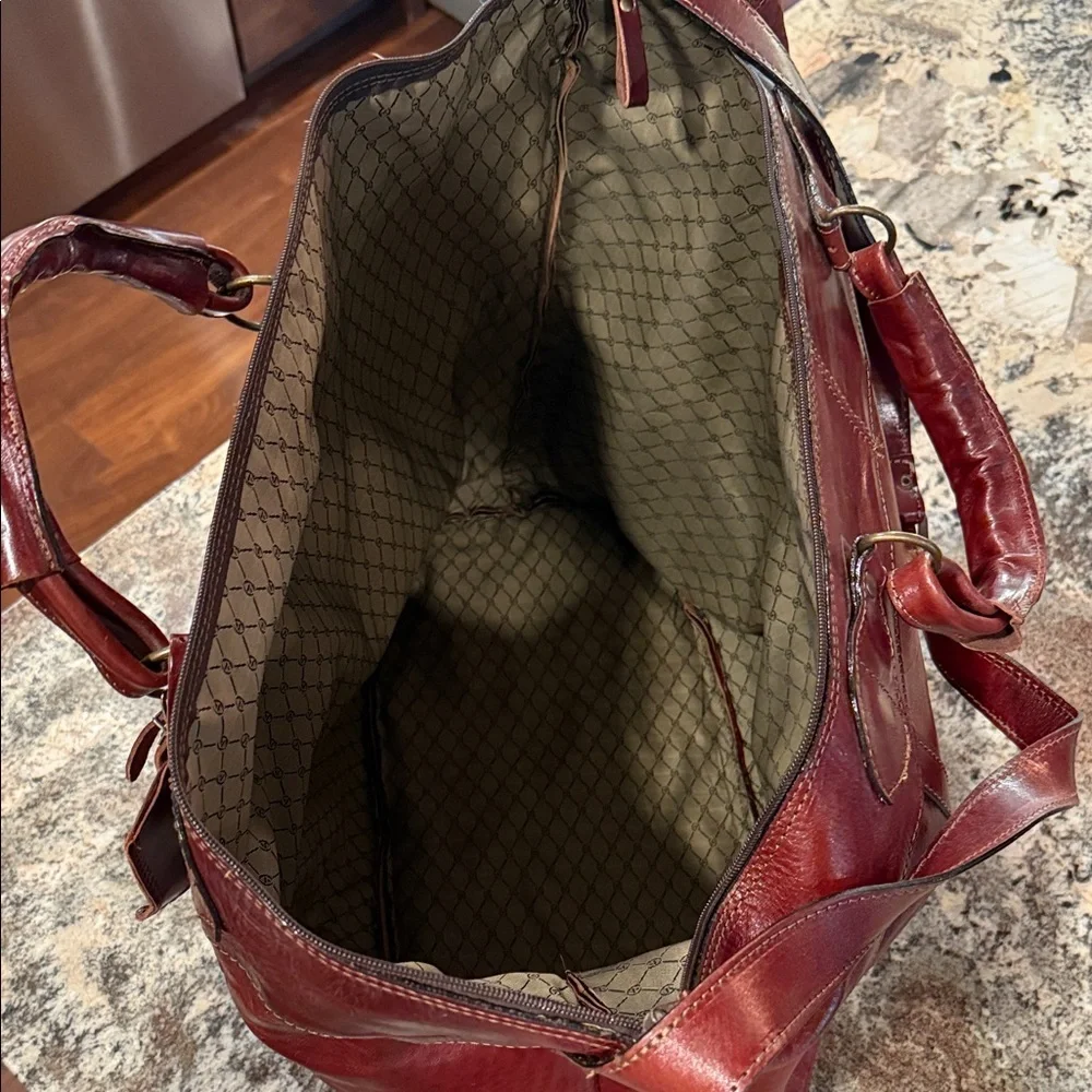 Large Leather Travel Bag in Rich Brown